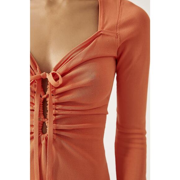 NEW Anthropologie Mango Tie-Front Sweater Midi Dress - Small - Picture 4 of 4